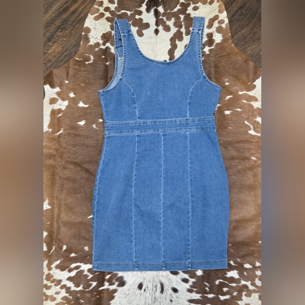 Haute Monde Blue Denim Mini Dress - Picture 2 of 3